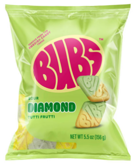 Bubs Sour Diamond Tutti Frutti Swedish Gummies 5.5oz 8ct